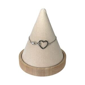 Silver-Tone Heart & Infinity Adjustable Bracelet
